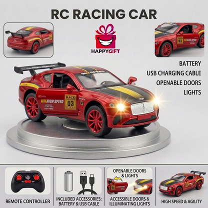 Red RC Racing Car with Lights & Opening Doors | Happy Gift