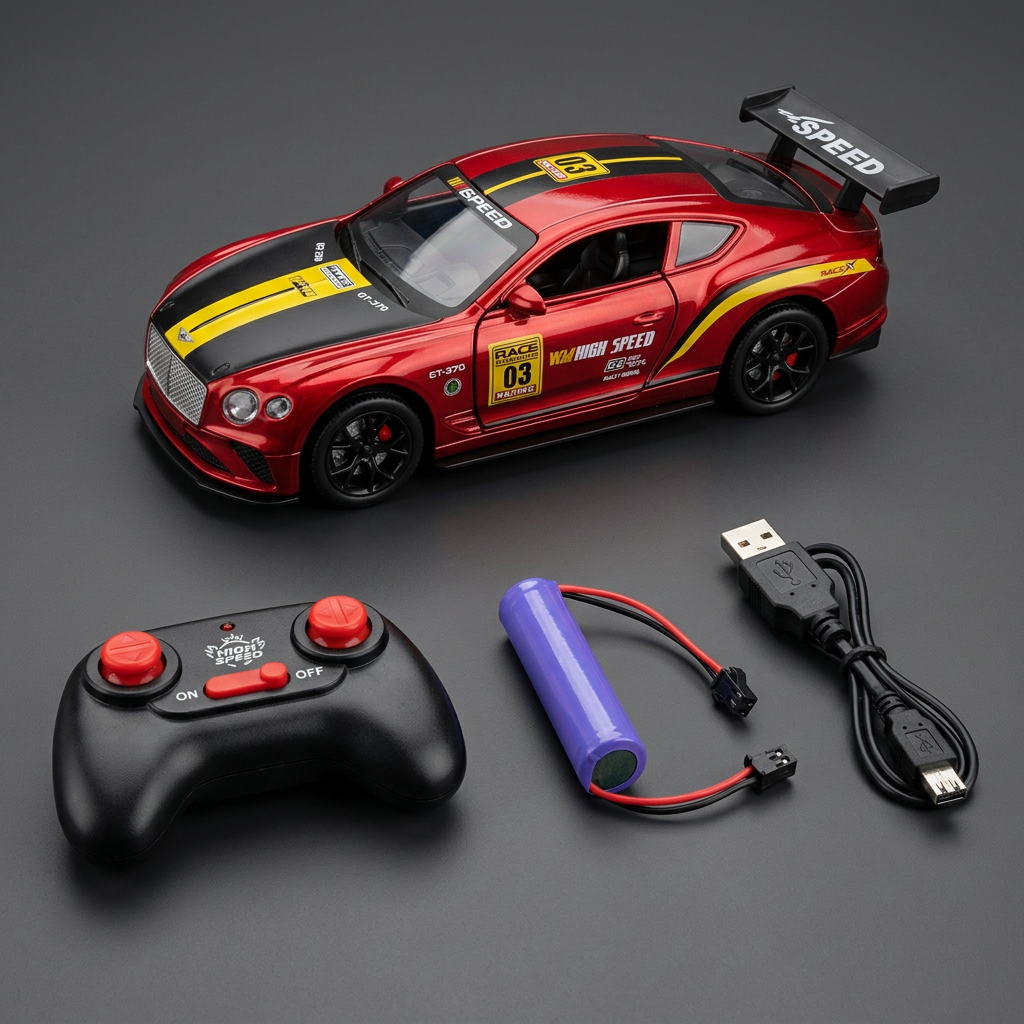 Red RC Racing Car with Lights & Opening Doors | Happy Gift