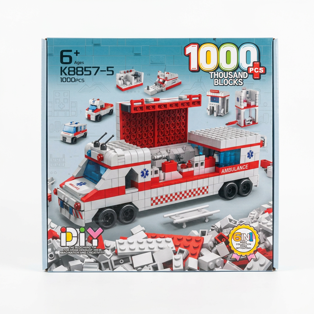 1000-Piece Ambulance Building Blocks Set | Happy Gift