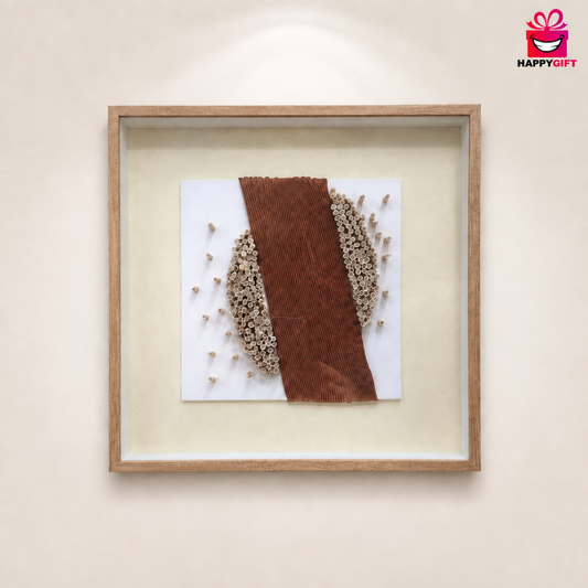 "Ribbon & Roll Abstract" - Framed 3D Texture Art | HappyGift Home Decor