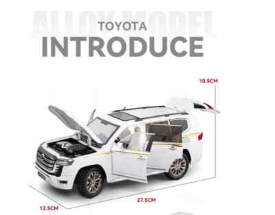 Premium 1:18 Toyota LC300 Alloy Model – Die-Cast Collectible with Working Lights, Sound & Pull-Back Action