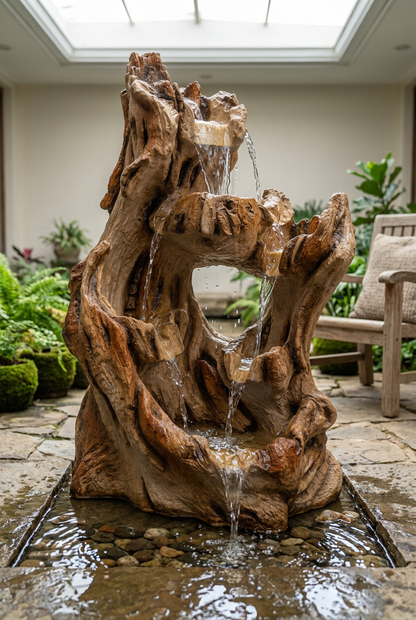 Rustic Tree Root-Style Water Fountain for Home Décor | Happy Gift