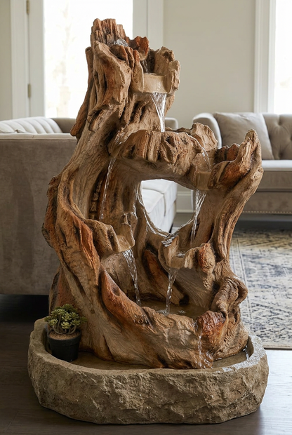 Rustic Tree Root-Style Water Fountain for Home Décor | Happy Gift