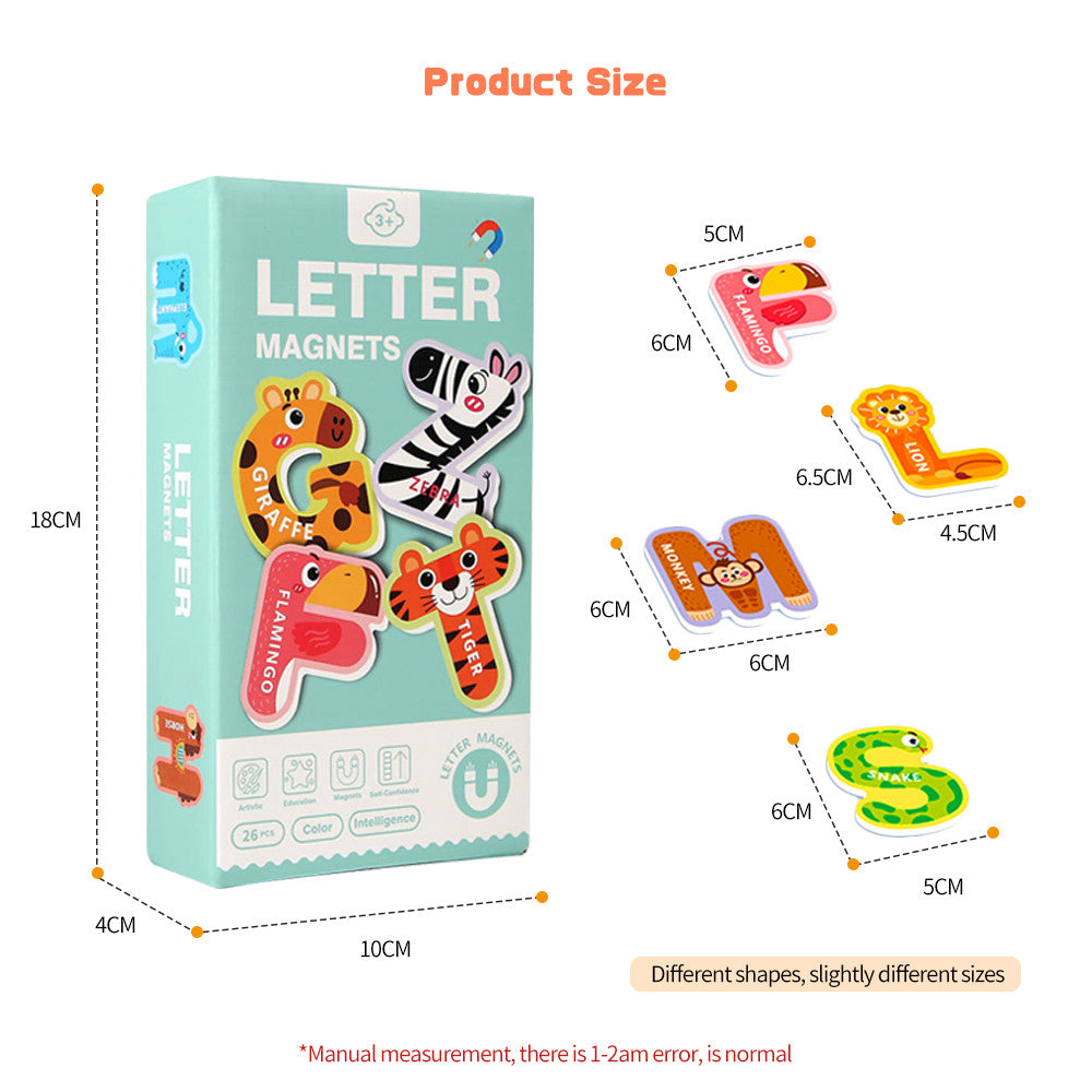 ABC Animal Kingdom Magnetic Letters – 26-Piece Educational Fridge Magnet Set for Toddlers