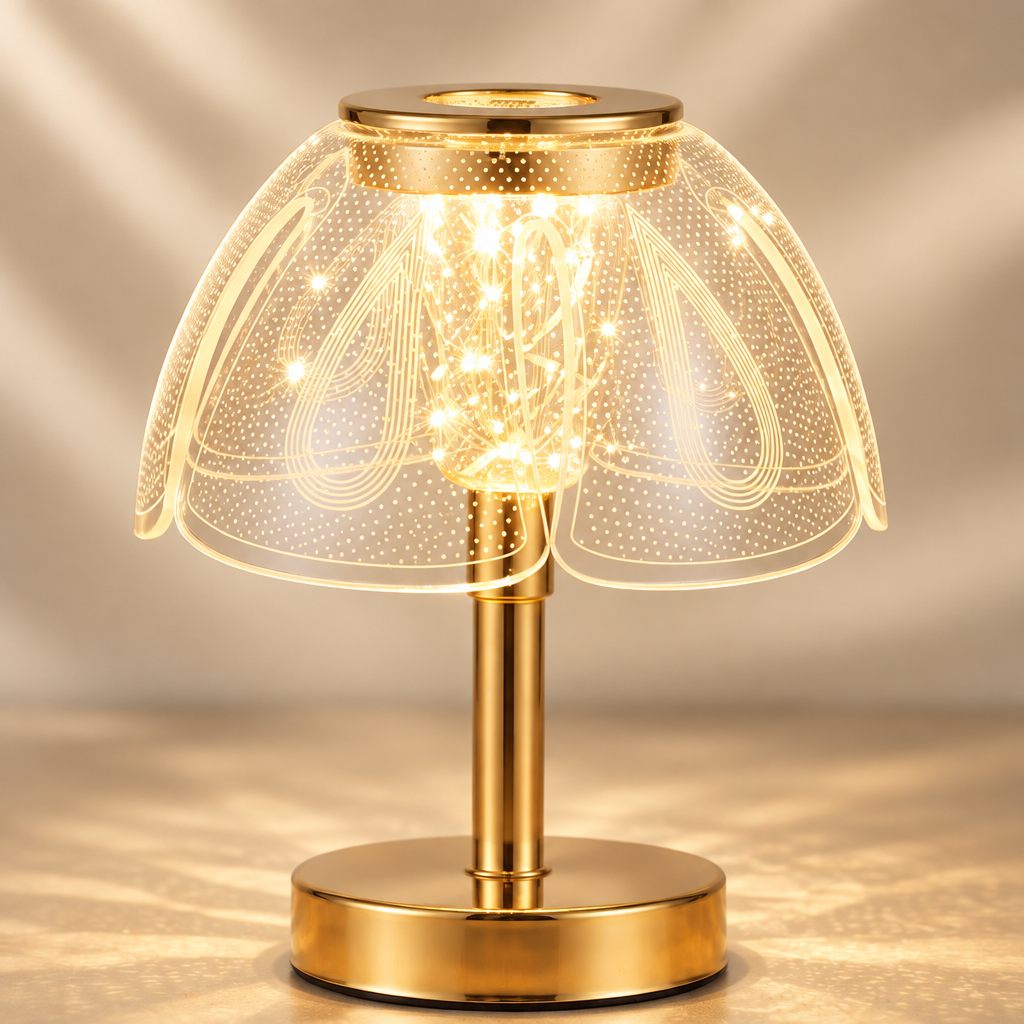 "The Gilded Glimmer Gift Collection: Premium Crystal & Gold Touch Lamps"
