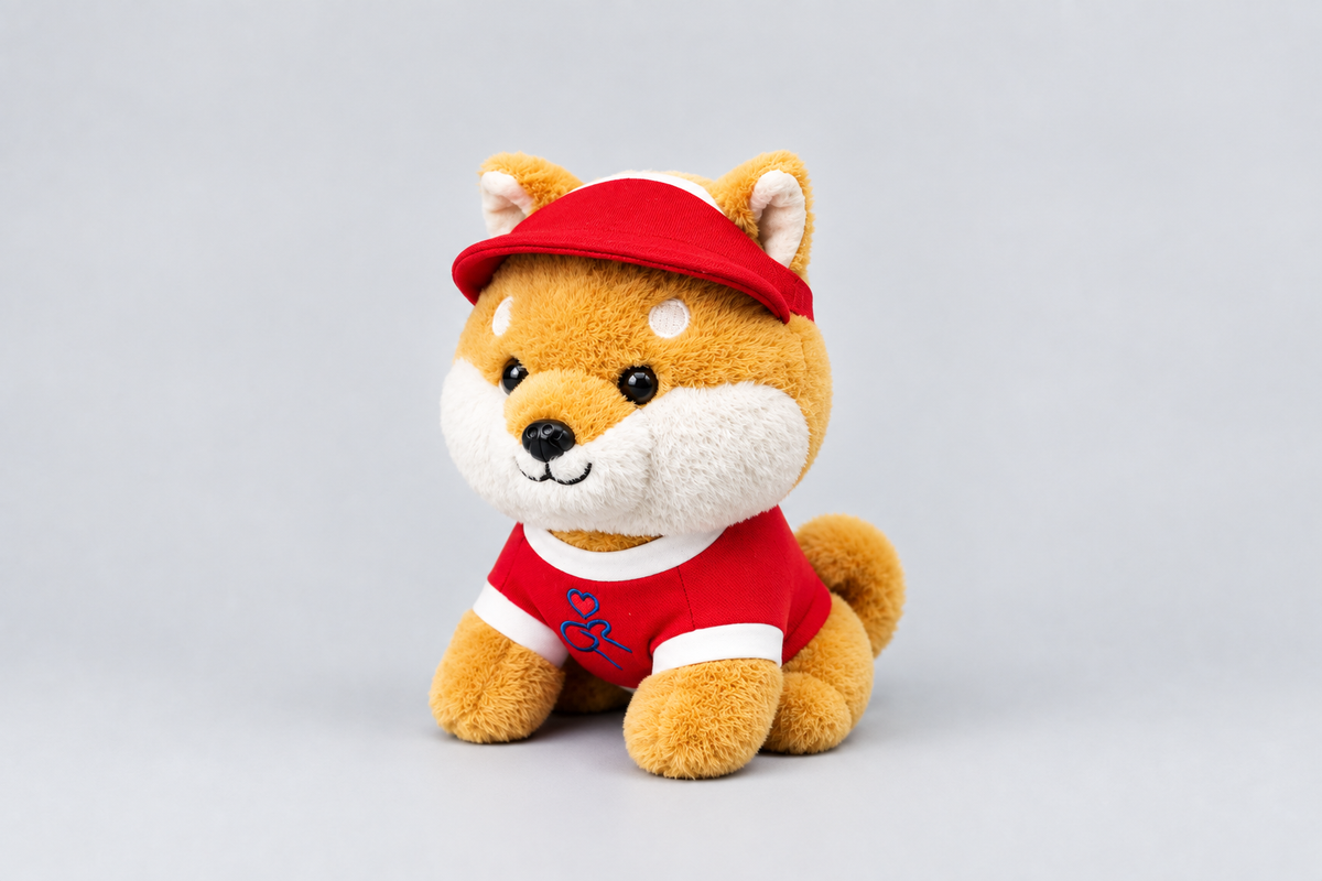 25CM Shiba Inu Plush Soft Toy with Red Cap | Happy Gift