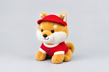 25CM Shiba Inu Plush Soft Toy with Red Cap | Happy Gift