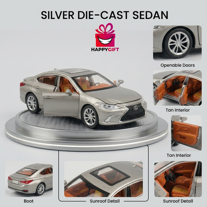Lexus ES Silver Die-Cast Sedan Model | Happy Gift