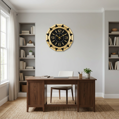 Black and Gold Decorative Wall Clock – Happy Gift