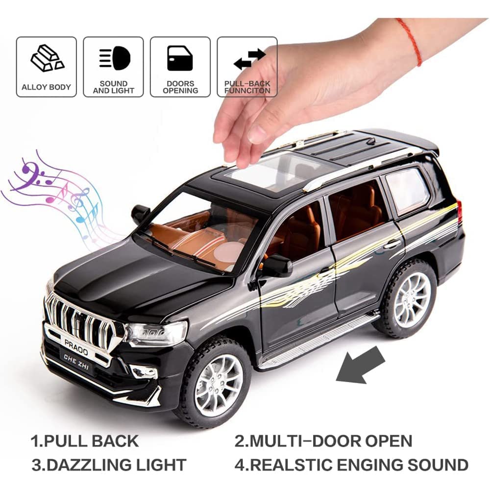 1:24 Die-Cast Toyota Prado Model Car with Opening Doors, Hood, and Trunk