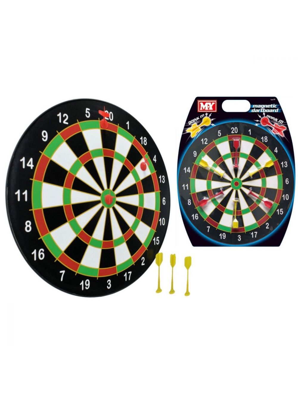 Magnetic Dartboard Set with 6 Safe Magnetic Darts – Classic Indoor Game