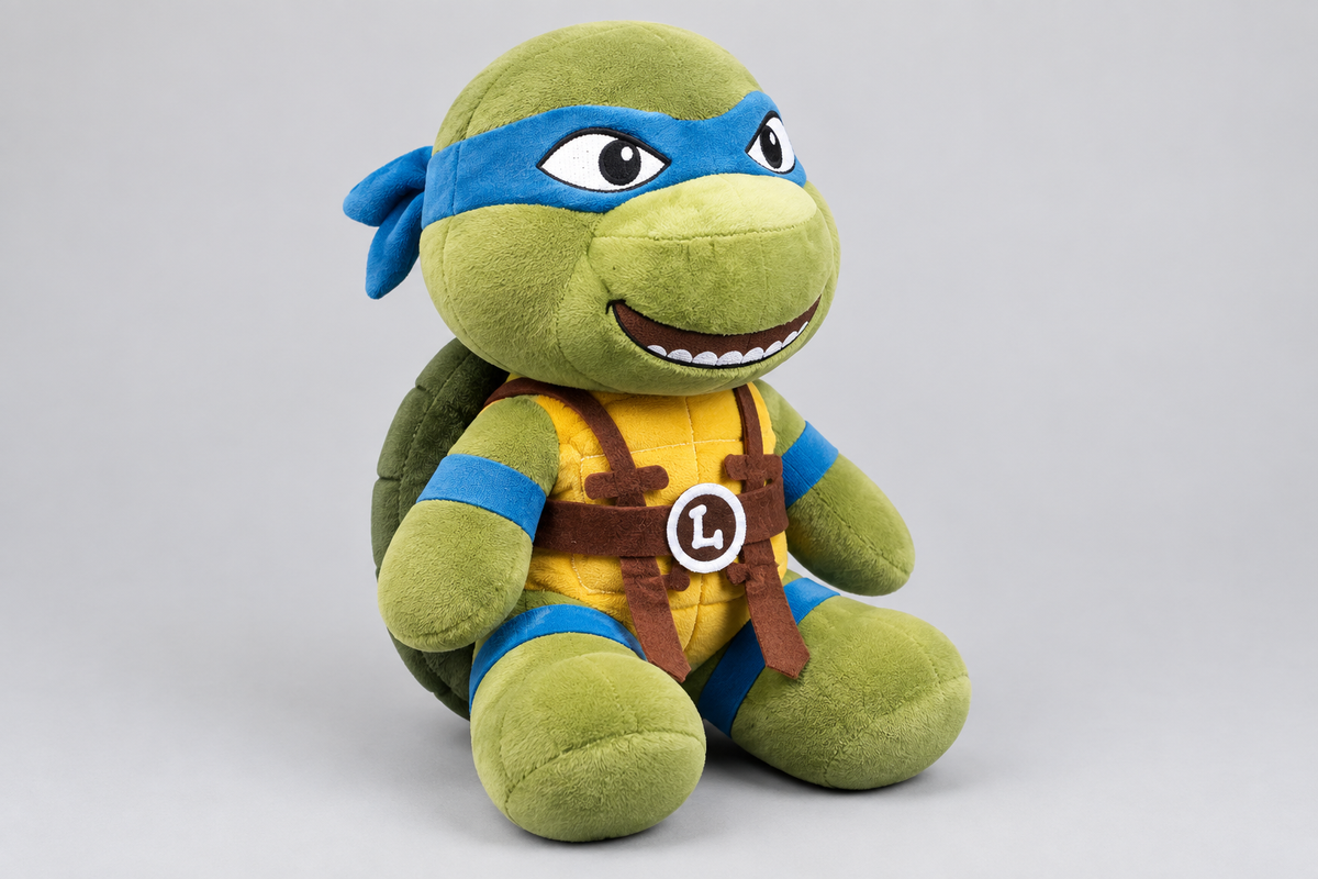 38CM Green Ninja Turtle Plush Toy with Blue Mask – Happy Gift