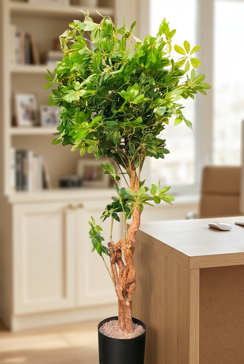Twisted-Trunk Decorative Tree in Black Pot | Happy Gift
