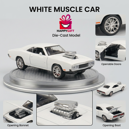 Dodge Charger White Die-Cast Muscle Car | Happy Gift
