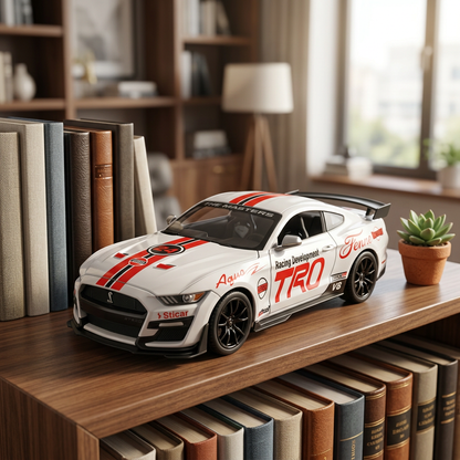 White Die-Cast Racing Car with Opening Doors | Happy Gift