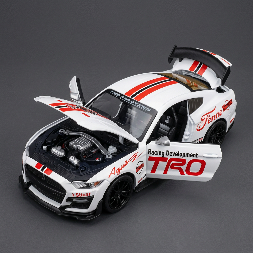 White Die-Cast Racing Car with Opening Doors | Happy Gift