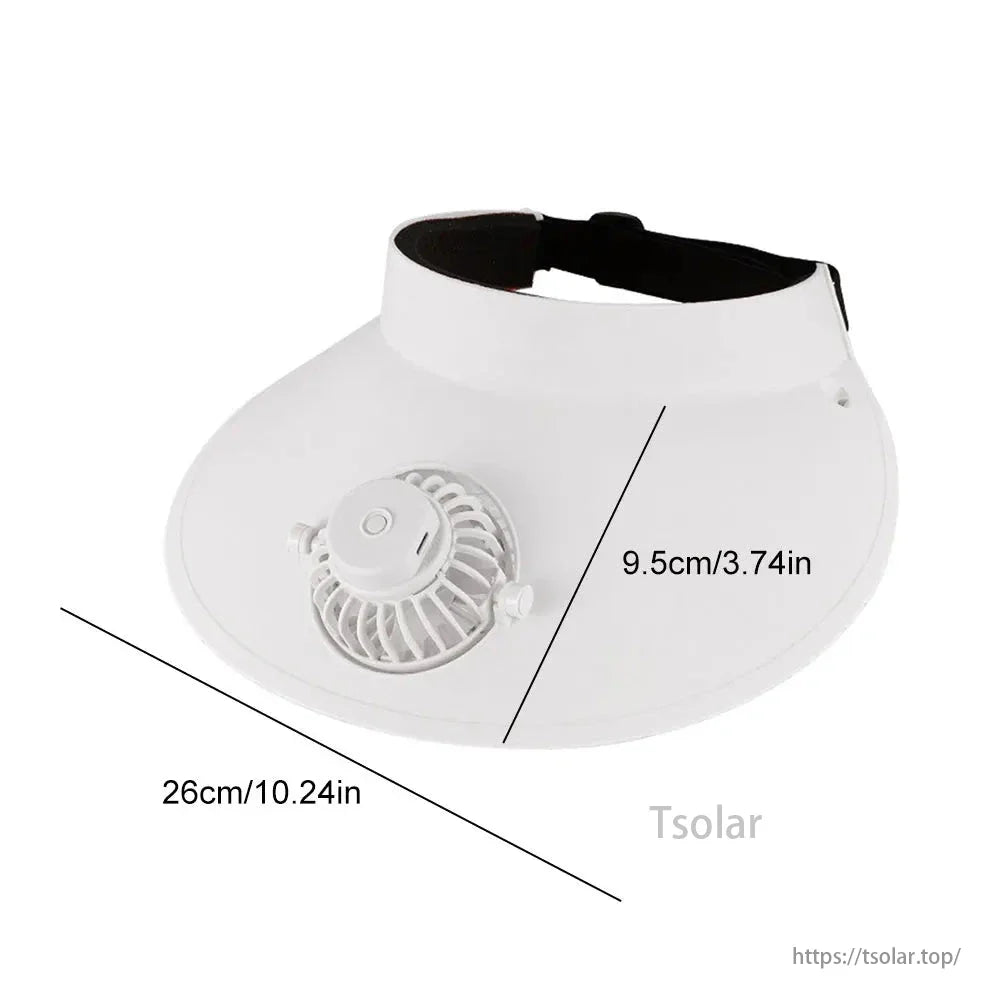 USB Rechargeable Sun Visor Hat with Built-in Cooling Fan