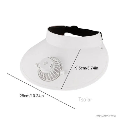 USB Rechargeable Sun Visor Hat with Built-in Cooling Fan
