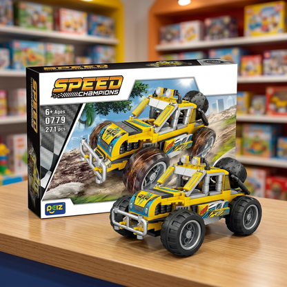 Yellow Off-Road Buggy Building Blocks – 271 Pieces | Happy Gift