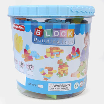 WonderPlay 110-Piece Building Blocks Set - Educational Construction Toy in Large Storage Tub