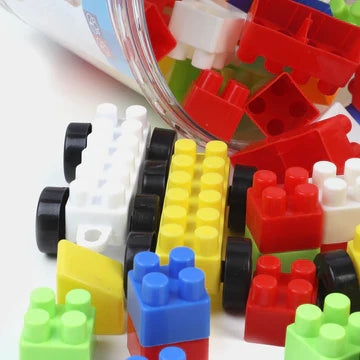 WonderPlay 110-Piece Building Blocks Set - Educational Construction Toy in Large Storage Tub