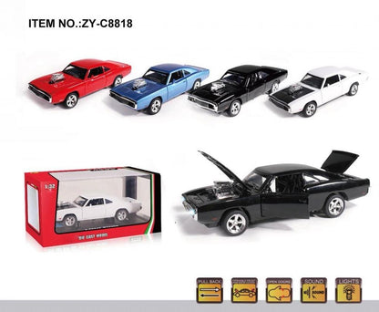 1:24 Scale Die-Cast Muscle Car Model – Realistic Opening Doors, Hood & Trunk, Premium Metal Build